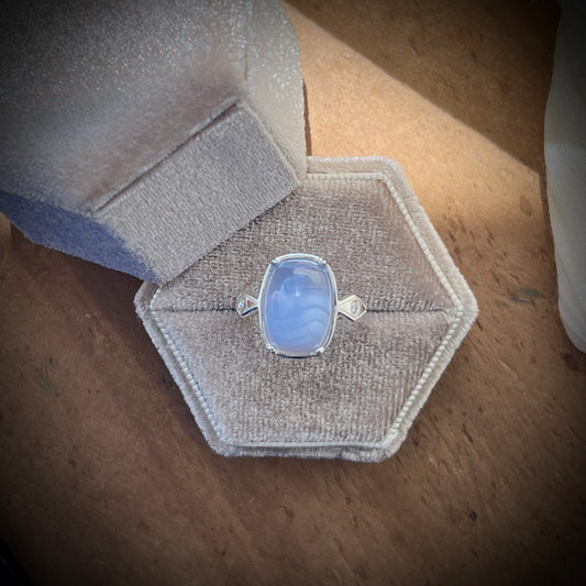 Chalcedony and Diamond Ring