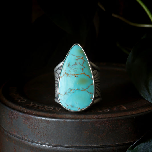 Kingman Gold Turquoise Ring