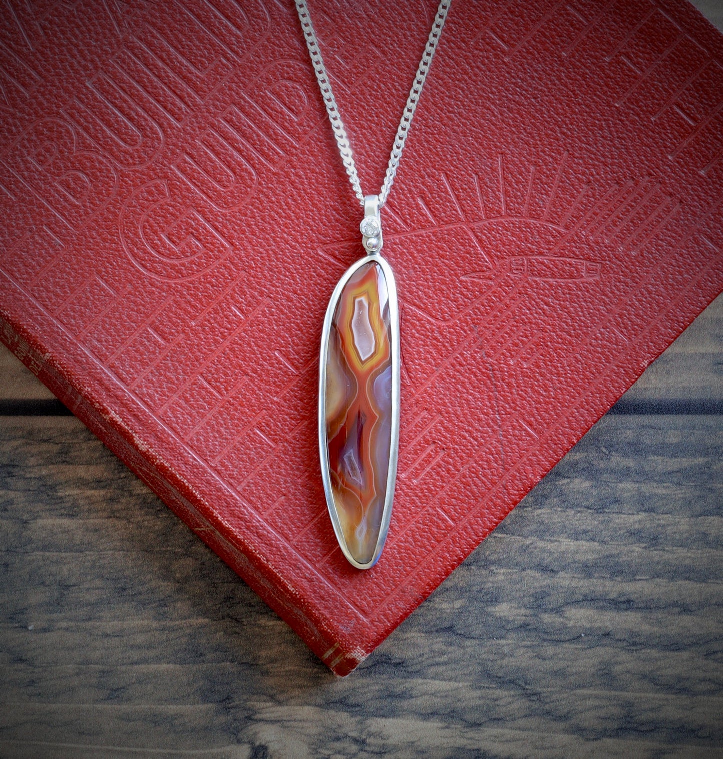Alimajo Agate and Diamond Pendant
