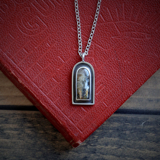 Plume Agate Arch Pendant