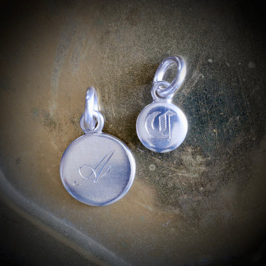 Hand Engraved Initial Charms